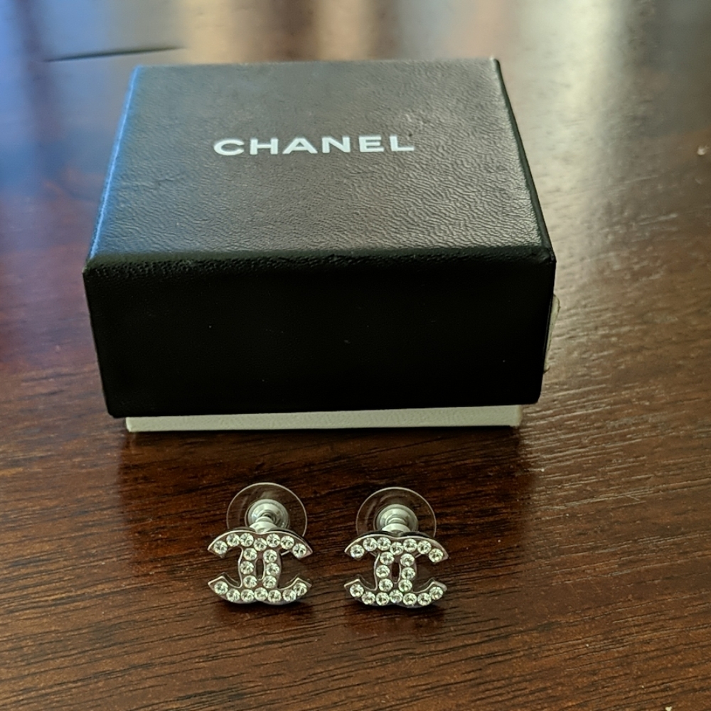 Authentic Chanel CC earrings